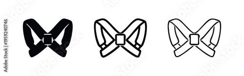 Posture Support Brace Icon Set - Spinal Alignment and Medical Corrector Symbols