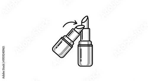 Lipstick tube icon, makeup application, beauty product, cosmetic, beauty care, fashion