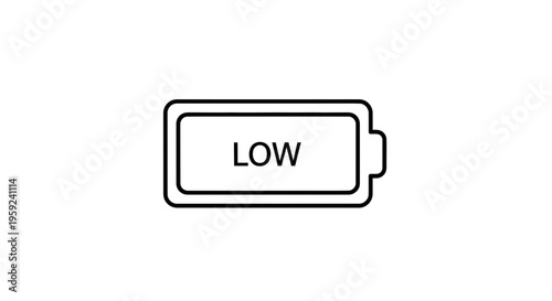 Low Battery Icon Symbol, Energy Level Indicator, Power Warning