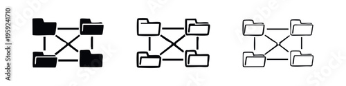 Folder network icon representing file sharing and data synchronization