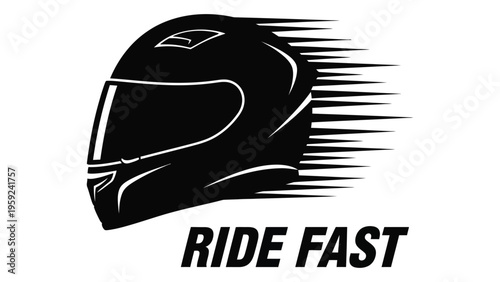 Racing helmet with ride fast slogan