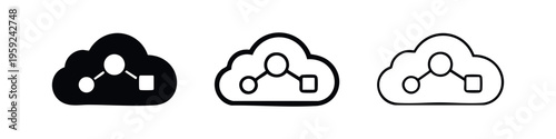 Cloud Computing Network and Data Sharing Icons