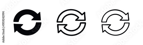 Hand-drawn Refresh, Reload, or Cycle Arrow Icons Set