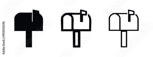 Communication Mailbox Icons Collection for Digital and Print Media, Postal Service