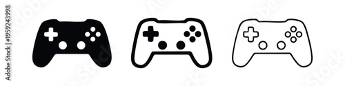 Video Game Controller Icon Set for Gaming and Entertainment