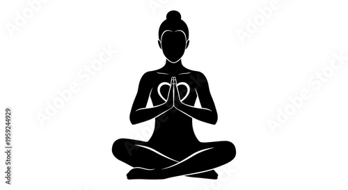 Woman in yoga meditation pose 1.