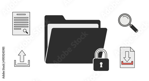 Secure locked folder with documents.