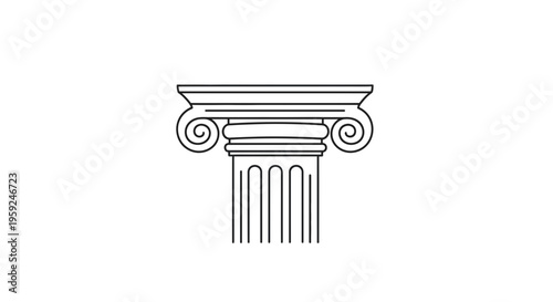 Ionic Column Capital Detail - Ancient Greek Architecture Element