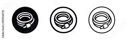 Coiled Belt or Girdle Icon Set Vector