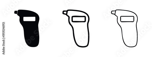 Non-contact infrared thermometer icon set, a medical device for health screening