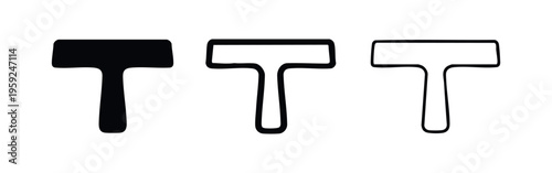 Meat Tenderizer Mallet Icons Set. Kitchen Tool for Preparing Meat in Solid, Outline, and Thin Outline.