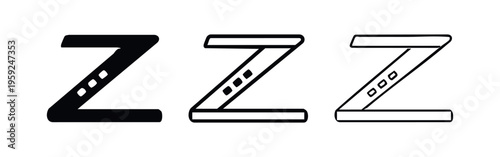 ZZZ sleep sound effect icon set representing sleep, rest, or comic book elements