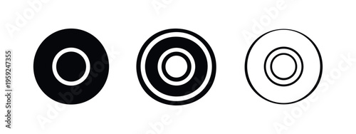 Concentric circles target icon set for focus, aim, and abstract design elements
