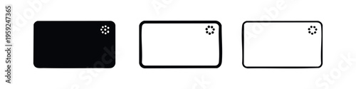 Dot pattern rectangular icon set representing wireless features or smart card technology