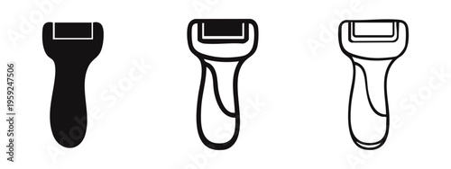 Electric Foot File or Callus Remover Icons Set