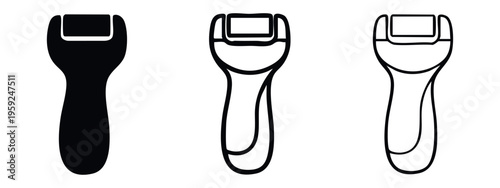 Electric Foot File or Callus Remover Icons Set