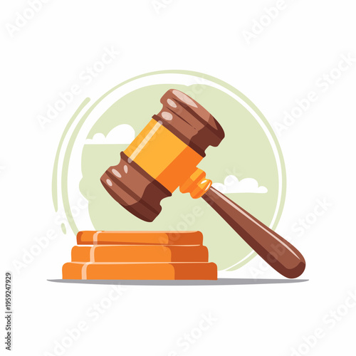 A judge bangs a gavel on a stack of gold coins in a courtroom setting.
