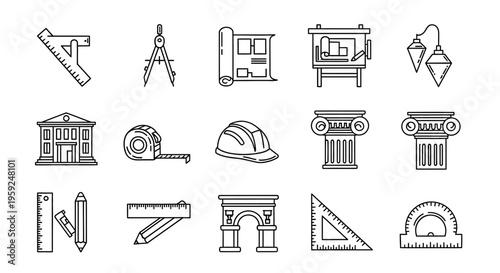 Modern Architectural Blueprints and Construction Tools for Building Projects