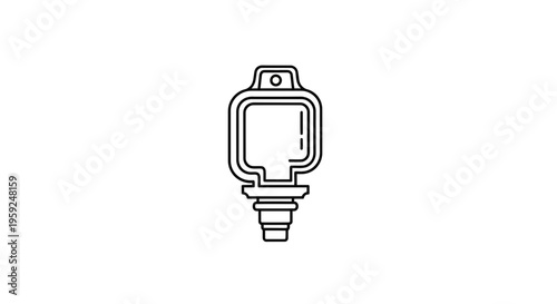 IV Drip Bag Icon Outline Vector Illustration Medical Healthcare Symbol