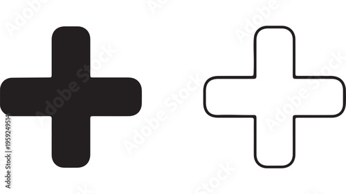 Plus sign icon with transparent background