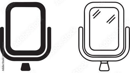 Handheld mirror icon outline and filled style