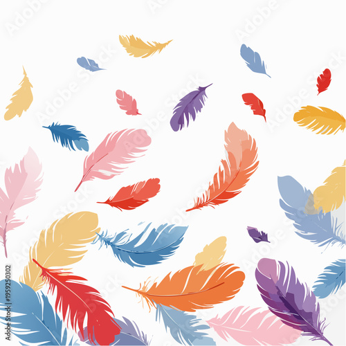 カラフルな羽が待っている様子