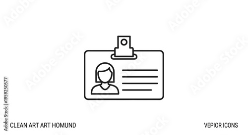 Identification Card Icon, Employee Badge, Security Pass, Access Card, Personal ID, Vector Illustration