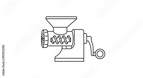 Hand Crank Meat Grinder Icon - Kitchen Appliance, Food Preparation Tool