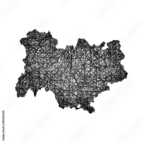 Sketch Auvergne-Rhone-Alpes outline map design
