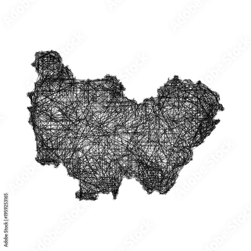 Sketch Bourgogne-Franche-Comte outline map design