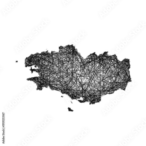 Sketch Bretagne outline map design