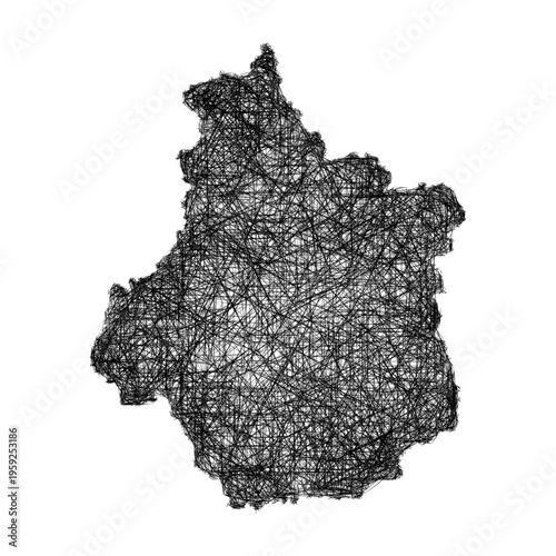 Sketch Centre-Val de Loire outline map design