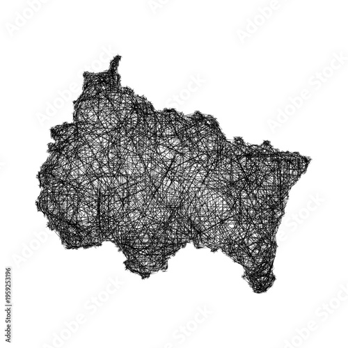 Sketch Grand Est outline map design