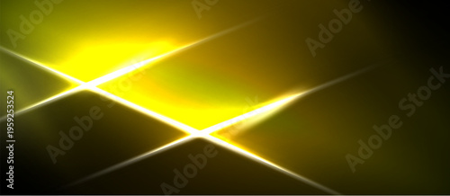 Bright yellow starburst dominates dark background. Intense light radiates outward, creating dynamic visual effect. Simple, bold composition.