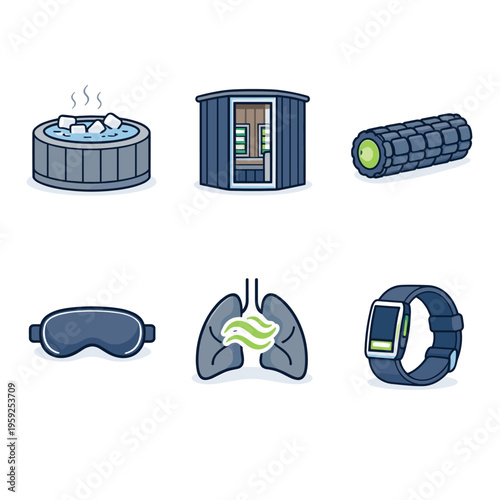 Wellness Icons Collection for Health and Relaxation