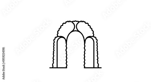 Garden Archway Entrance with Greenery, Elegant Outdoor Structure, Floral Entrance