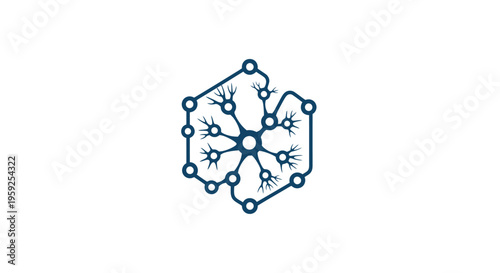 A blue neural network graphic illustration.