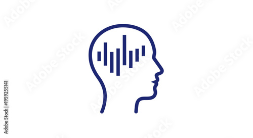 Sound wave in human head profile.