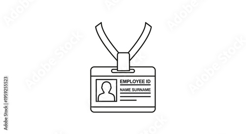 Employee ID Card Badge with Photo and Lanyard - Business Access Identification