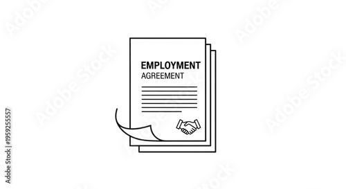 Employment Agreement Document with Handshake Icon