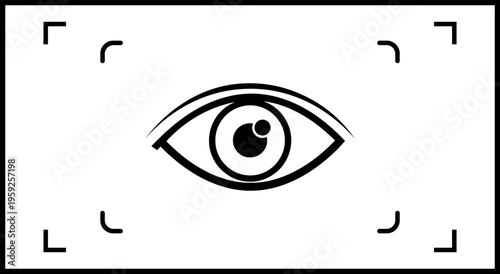Eye focus frame icon symbol isolated on white background