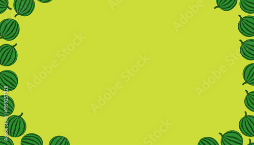 Watermelon background pattern. Handdrawn fruit repeat background. Slice outline minimal style. Summer food texture design. Fresh wrapping surface.