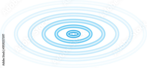 Glowing blue concentric circles with central oval