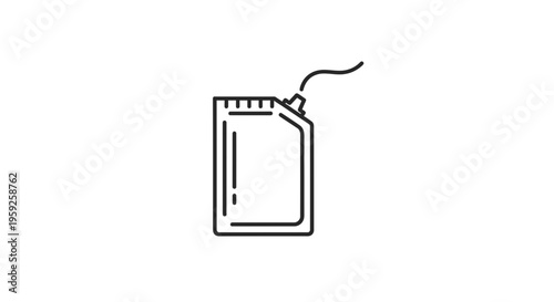 Doypack pouch with spout, line art icon, isolated on white background, packaging concept