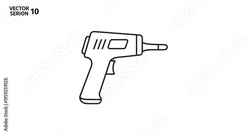 Digital Infrared Thermometer Gun Icon, Non-Contact Temperature Measurement Tool