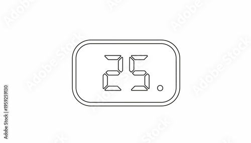 Digital Thermometer Displaying 25 Degrees Celsius