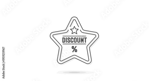 Discount Star Badge Icon, Percentage Symbol, Sale Offer, Special Price Promotion