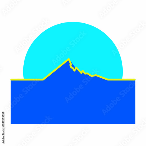 Mountain peak silhouette at sunset.