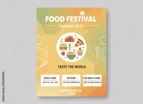 People enjoy food and drinks at an outdoor summer festival event