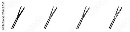Sketch forceps icon design set
